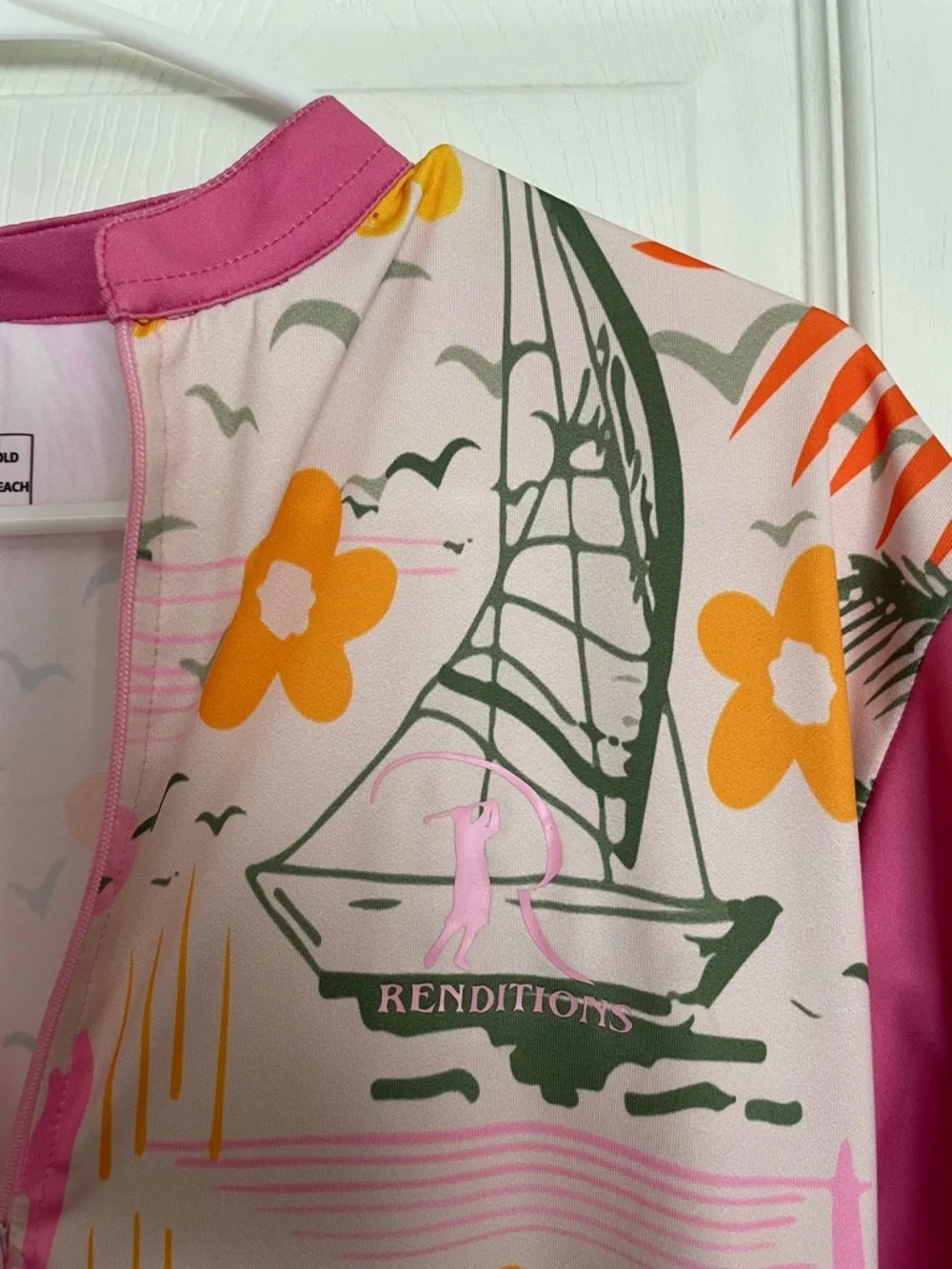 NWT SHANKS Women’s size Medium Pink Floral-Accent Golf Polo Top